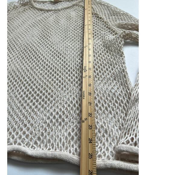 Staring At Stars Top Womens Lg Open Knit Long Sleeves Cotton Pull Over Boho Y2K - Picture 6 of 8